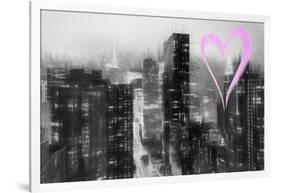 Luv Collection - New York City - Manhattan by Night-Philippe Hugonnard-Framed Art Print