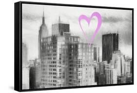 Luv Collection - New York City - Manhattan Cityscape-Philippe Hugonnard-Framed Stretched Canvas