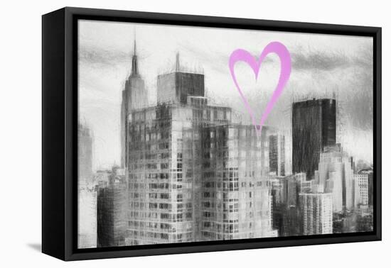 Luv Collection - New York City - Manhattan Cityscape-Philippe Hugonnard-Framed Stretched Canvas
