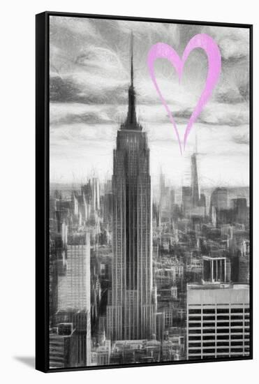 Luv Collection - New York City - Manhattan Skyscrapers-Philippe Hugonnard-Framed Stretched Canvas