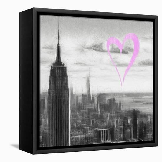 Luv Collection - New York City - NY Skyline II-Philippe Hugonnard-Framed Stretched Canvas