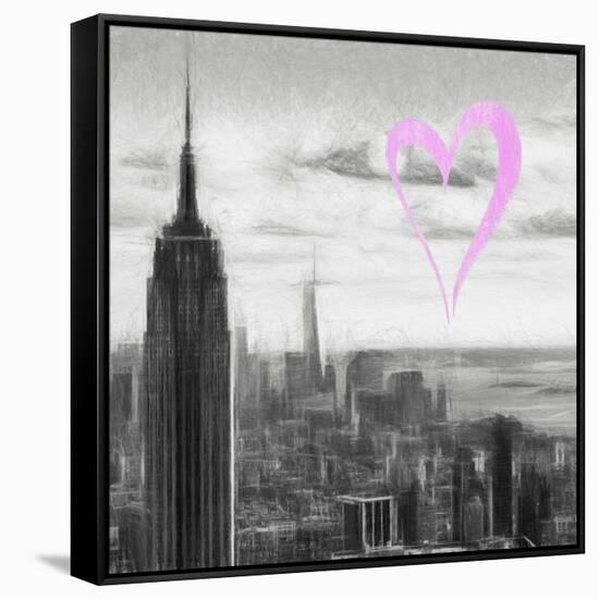 Luv Collection - New York City - NY Skyline II-Philippe Hugonnard-Framed Stretched Canvas