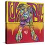 Luva Bull, Lovable, Pit Bulls, Dogs, Pets, Animals, Red and Yellow, Pop Art, Stencils, Laying down-Russo Dean-Stretched Canvas