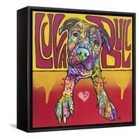 Luva Bull, Lovable, Pit Bulls, Dogs, Pets, Animals, Red and Yellow, Pop Art, Stencils, Laying down-Russo Dean-Framed Stretched Canvas