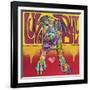 Luva Bull, Lovable, Pit Bulls, Dogs, Pets, Animals, Red and Yellow, Pop Art, Stencils, Laying down-Russo Dean-Framed Giclee Print