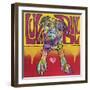 Luva Bull, Lovable, Pit Bulls, Dogs, Pets, Animals, Red and Yellow, Pop Art, Stencils, Laying down-Russo Dean-Framed Giclee Print