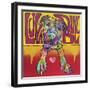Luva Bull, Lovable, Pit Bulls, Dogs, Pets, Animals, Red and Yellow, Pop Art, Stencils, Laying down-Russo Dean-Framed Giclee Print