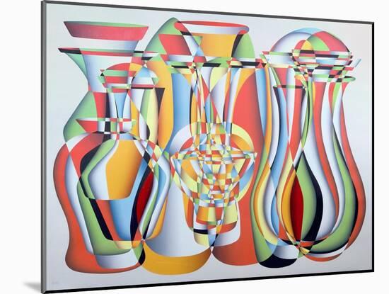 Luxate Vessel Assemblage, Green, Orange-Brian Irving-Mounted Giclee Print