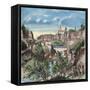 Luxembourg. 19th Century. View of the City. Colored Engraving-null-Framed Stretched Canvas