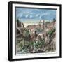 Luxembourg. 19th Century. View of the City. Colored Engraving-null-Framed Giclee Print