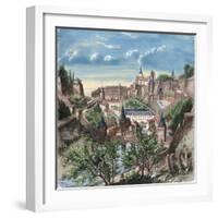 Luxembourg. 19th Century. View of the City. Colored Engraving-null-Framed Giclee Print