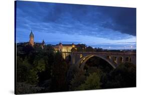 Luxembourg, Capital of Luxembourg, Adolphe Bridge, Place De Metz, Dusk-Chris Seba-Stretched Canvas