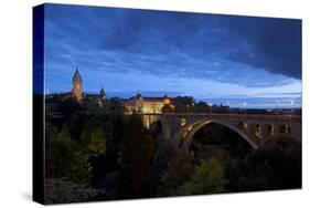 Luxembourg, Capital of Luxembourg, Adolphe Bridge, Place De Metz, Dusk-Chris Seba-Stretched Canvas