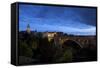 Luxembourg, Capital of Luxembourg, Adolphe Bridge, Place De Metz, Dusk-Chris Seba-Framed Stretched Canvas