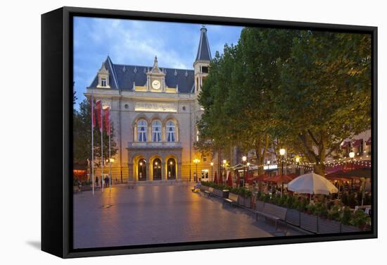 Luxembourg, Capital of Luxembourg, City Palais, Gastronomy, Dusk-Chris Seba-Framed Stretched Canvas