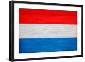 Luxembourg Flag Design with Wood Patterning - Flags of the World Series-Philippe Hugonnard-Framed Art Print