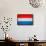 Luxembourg Flag Design with Wood Patterning - Flags of the World Series-Philippe Hugonnard-Framed Stretched Canvas displayed on a wall