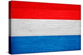 Luxembourg Flag Design with Wood Patterning - Flags of the World Series-Philippe Hugonnard-Stretched Canvas