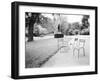 Luxembourg Gardens Statue of Liberty and Park Chairs, Paris, France-Walter Bibikow-Framed Photographic Print