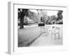 Luxembourg Gardens Statue of Liberty and Park Chairs, Paris, France-Walter Bibikow-Framed Photographic Print