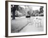 Luxembourg Gardens Statue of Liberty and Park Chairs, Paris, France-Walter Bibikow-Framed Photographic Print