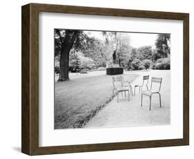 Luxembourg Gardens Statue of Liberty and Park Chairs, Paris, France-Walter Bibikow-Framed Photographic Print