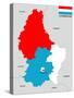 Luxembourg Map-tony4urban-Stretched Canvas