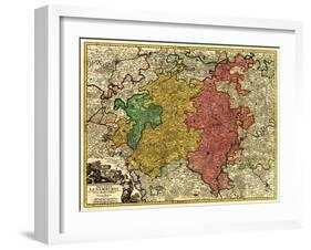 Luxembourg- Panoramic Map - Luxembourg-Lantern Press-Framed Art Print