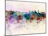 Luxembourg Skyline in Watercolor Background-paulrommer-Mounted Art Print