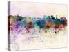 Luxembourg Skyline in Watercolor Background-paulrommer-Stretched Canvas