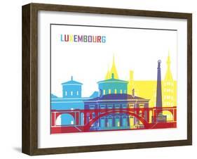 Luxembourg Skyline Pop-paulrommer-Framed Art Print