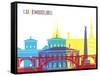 Luxembourg Skyline Pop-paulrommer-Framed Stretched Canvas