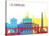 Luxembourg Skyline Pop-paulrommer-Stretched Canvas