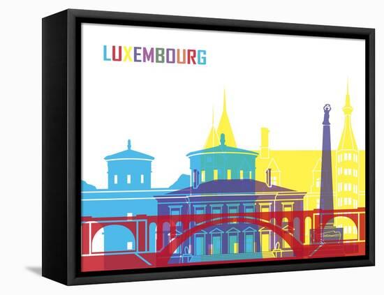 Luxembourg Skyline Pop-paulrommer-Framed Stretched Canvas