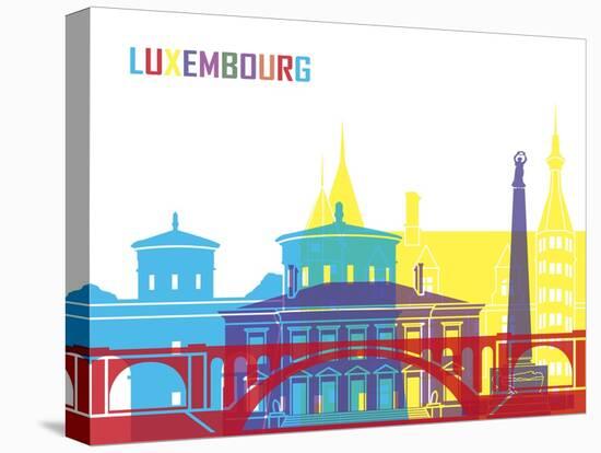 Luxembourg Skyline Pop-paulrommer-Stretched Canvas