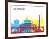 Luxembourg Skyline Pop-paulrommer-Framed Art Print