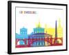 Luxembourg Skyline Pop-paulrommer-Framed Art Print