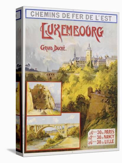 Luxembourg Travel Poster-E. Bourgeois-Stretched Canvas