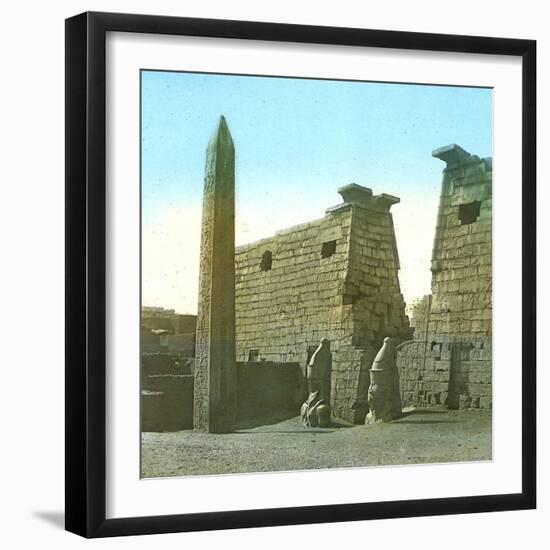 Luxor (Egypt), Obelisk and Mast-Leon, Levy et Fils-Framed Photographic Print