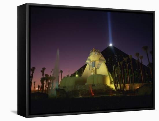 Luxor Hotel at Night, Las Vegas, Nevada, United States of America, North America-null-Framed Stretched Canvas