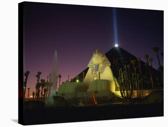 Luxor Hotel at Night, Las Vegas, Nevada, United States of America, North America-null-Stretched Canvas