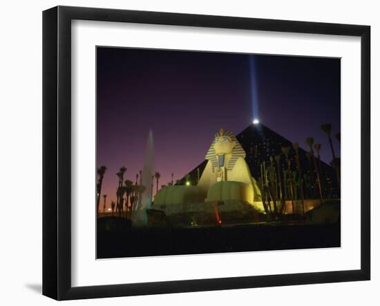 Luxor Hotel at Night, Las Vegas, Nevada, United States of America, North America-null-Framed Photographic Print