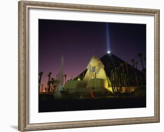 Luxor Hotel at Night, Las Vegas, Nevada, United States of America, North America-null-Framed Photographic Print