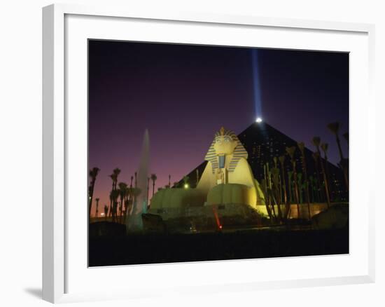 Luxor Hotel at Night, Las Vegas, Nevada, United States of America, North America-null-Framed Photographic Print