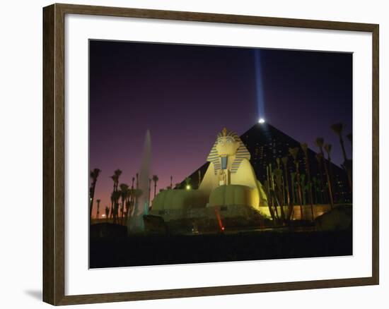 Luxor Hotel at Night, Las Vegas, Nevada, United States of America, North America-null-Framed Photographic Print