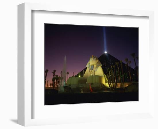 Luxor Hotel at Night, Las Vegas, Nevada, United States of America, North America-null-Framed Photographic Print