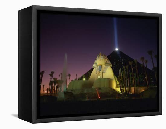 Luxor Hotel at Night, Las Vegas, Nevada, United States of America, North America-null-Framed Stretched Canvas