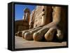 Luxor, Massive Feet on a Statue in the Temple of Karnak, Egypt-Mark Hannaford-Framed Stretched Canvas