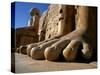 Luxor, Massive Feet on a Statue in the Temple of Karnak, Egypt-Mark Hannaford-Stretched Canvas