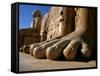 Luxor, Massive Feet on a Statue in the Temple of Karnak, Egypt-Mark Hannaford-Framed Stretched Canvas